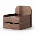 Wooden nightstand with two drawers and rounded backrest 30 x 30 x 25cm