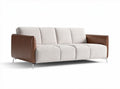 Sheepskin sofa with leather accents 20 x 90 x 80cm suitable for living room