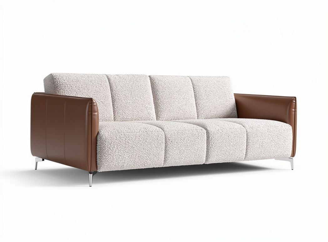Sheepskin sofa with leather accents 20 x 90 x 80cm suitable for living room