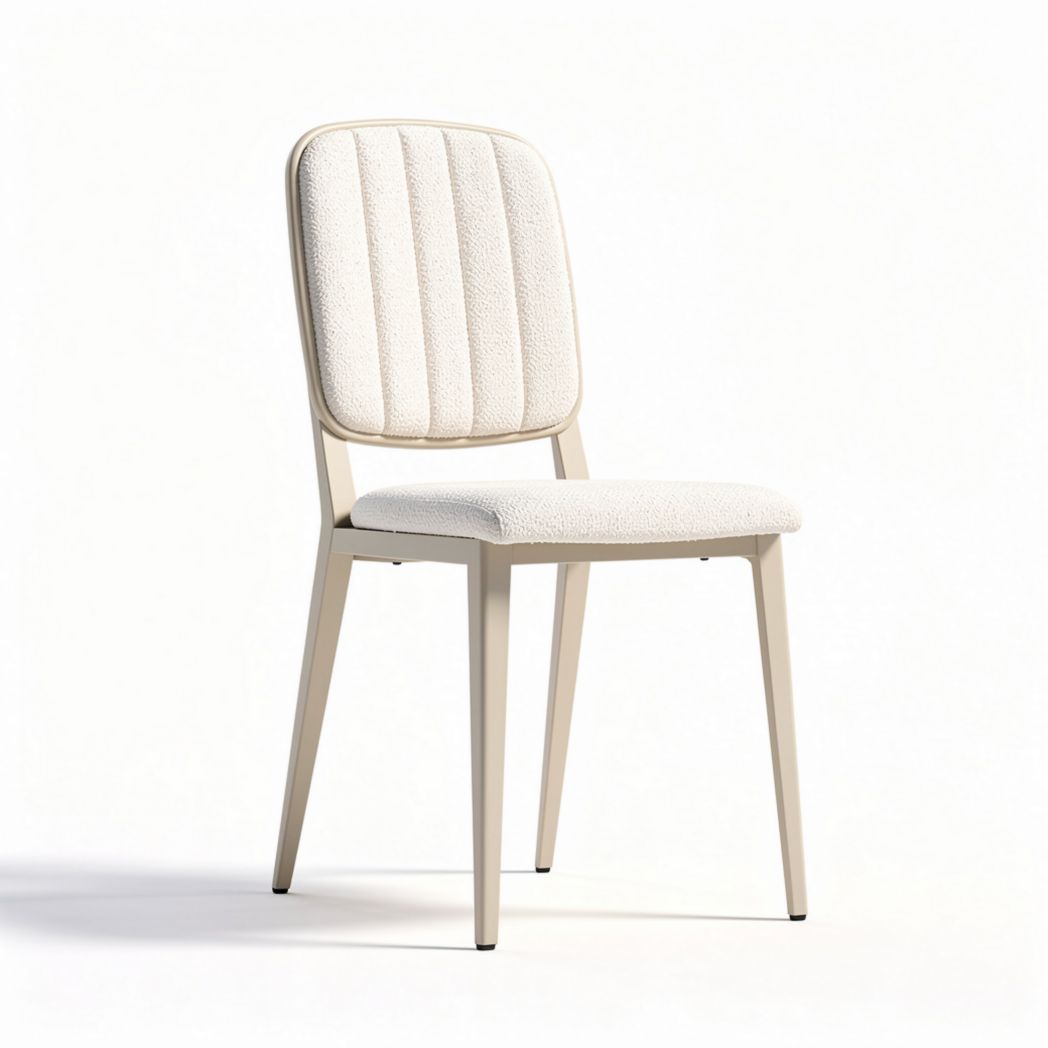 Fabric dining chair in cream color with metal frame 45 x 50 x 85cm